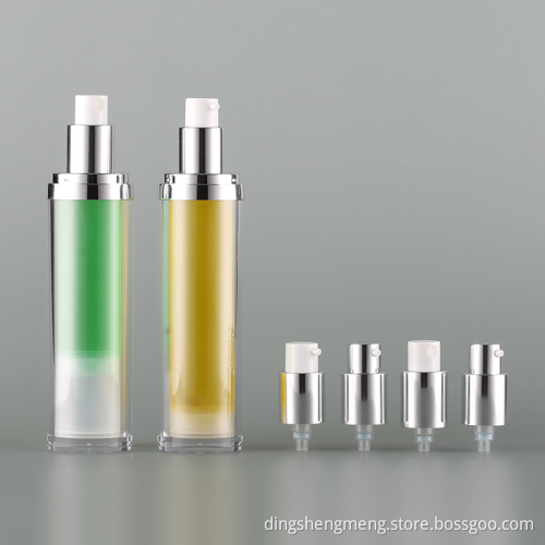 luxury round  white cosmetic airless bottle acrylic